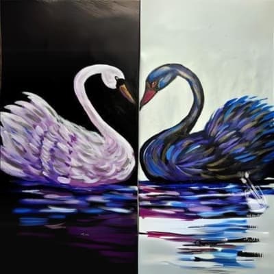 Two Swans Hugging