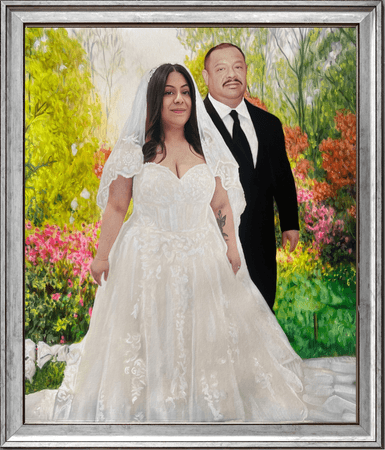 Custom watercolor couple portrait