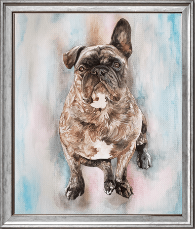 Custom watercolor dog portrait