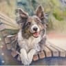 Custom Watercolor Dog Portrait from Photo