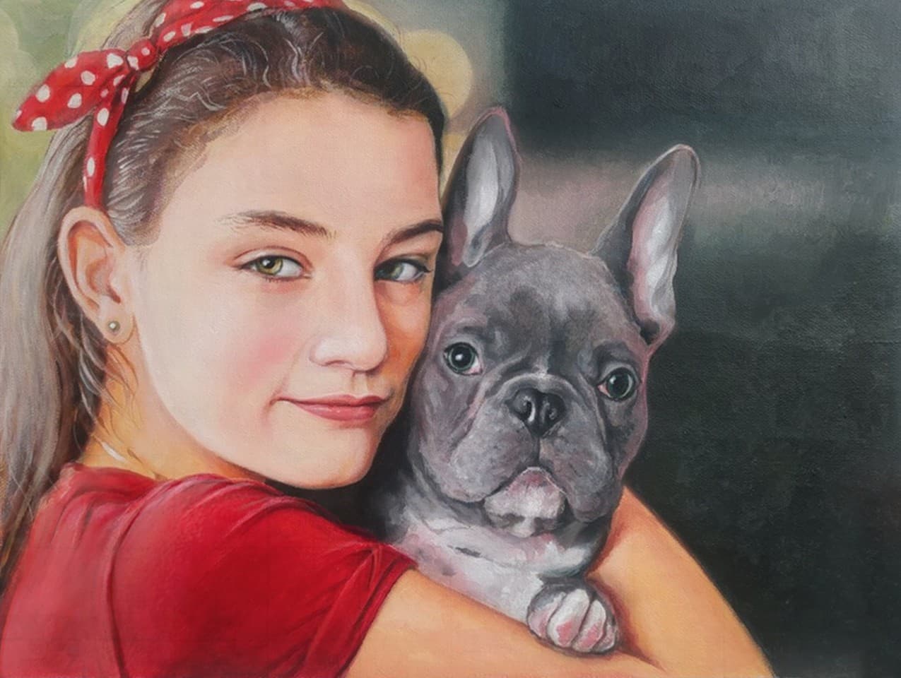 Final Painting of a Girl and Her Dog