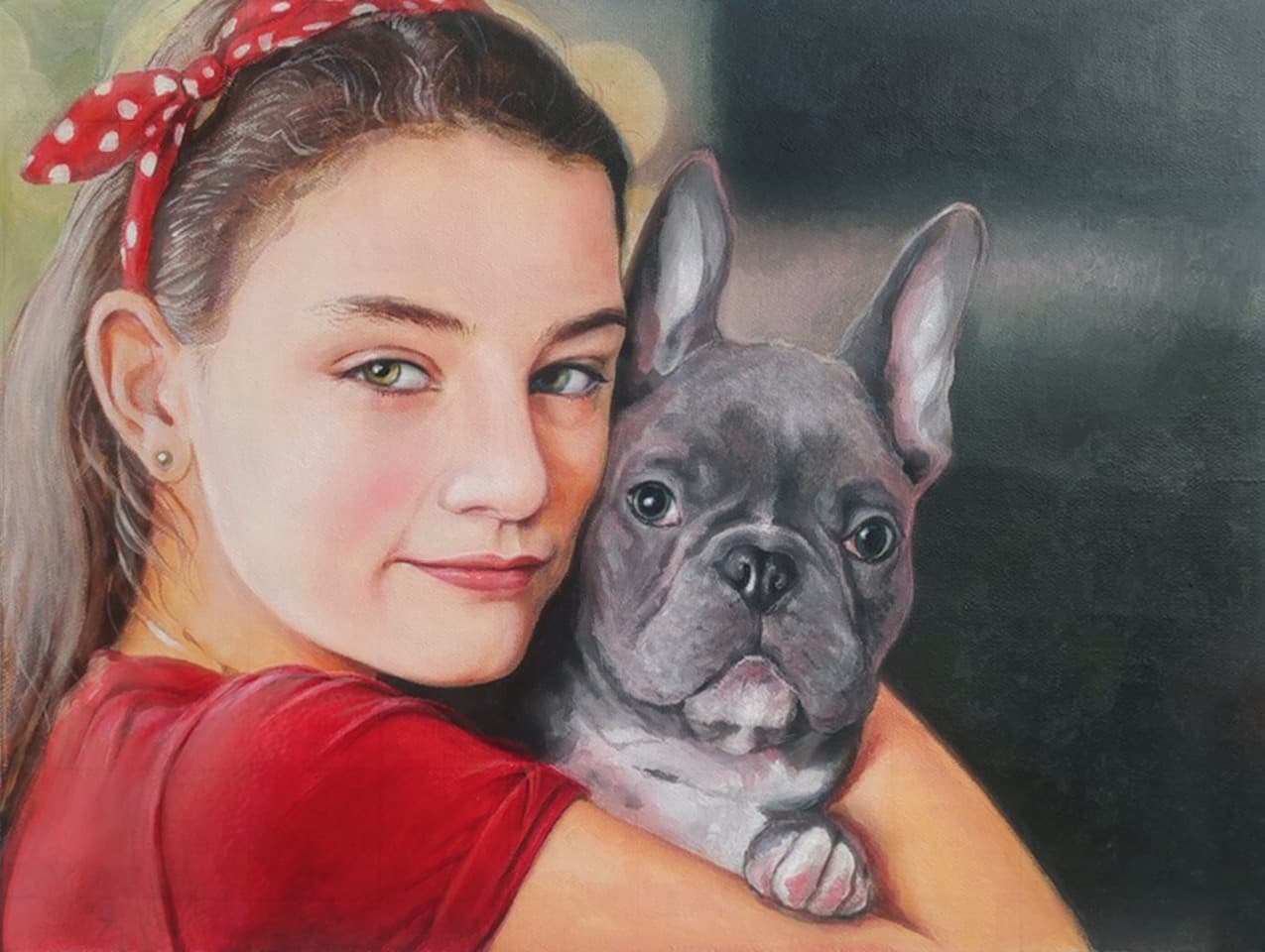 Final Painting of a Girl and Her Dog