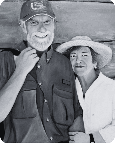 Example of a Couple Charcoal Portrait