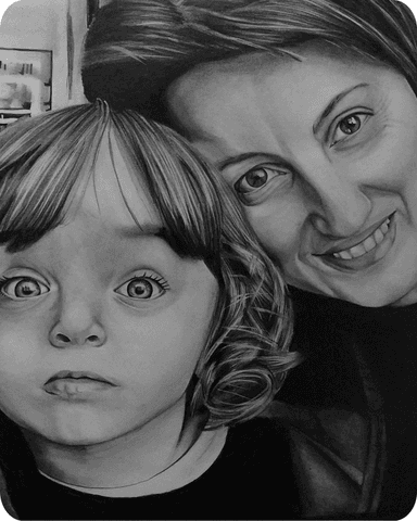 Charcoal Family Portrait Example