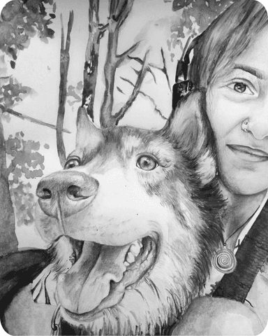 Custom Dog Pencil Drawing Example