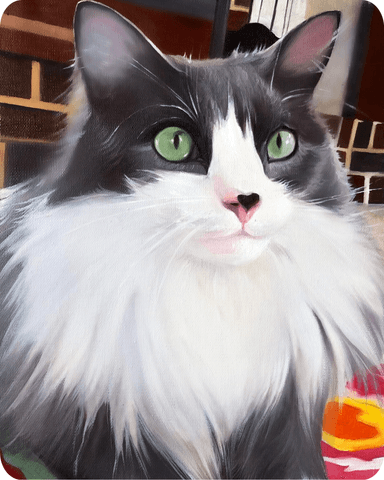 Custom Cat Oil Painting Example