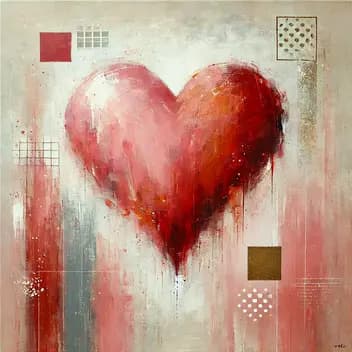 Abstract Heart Painting