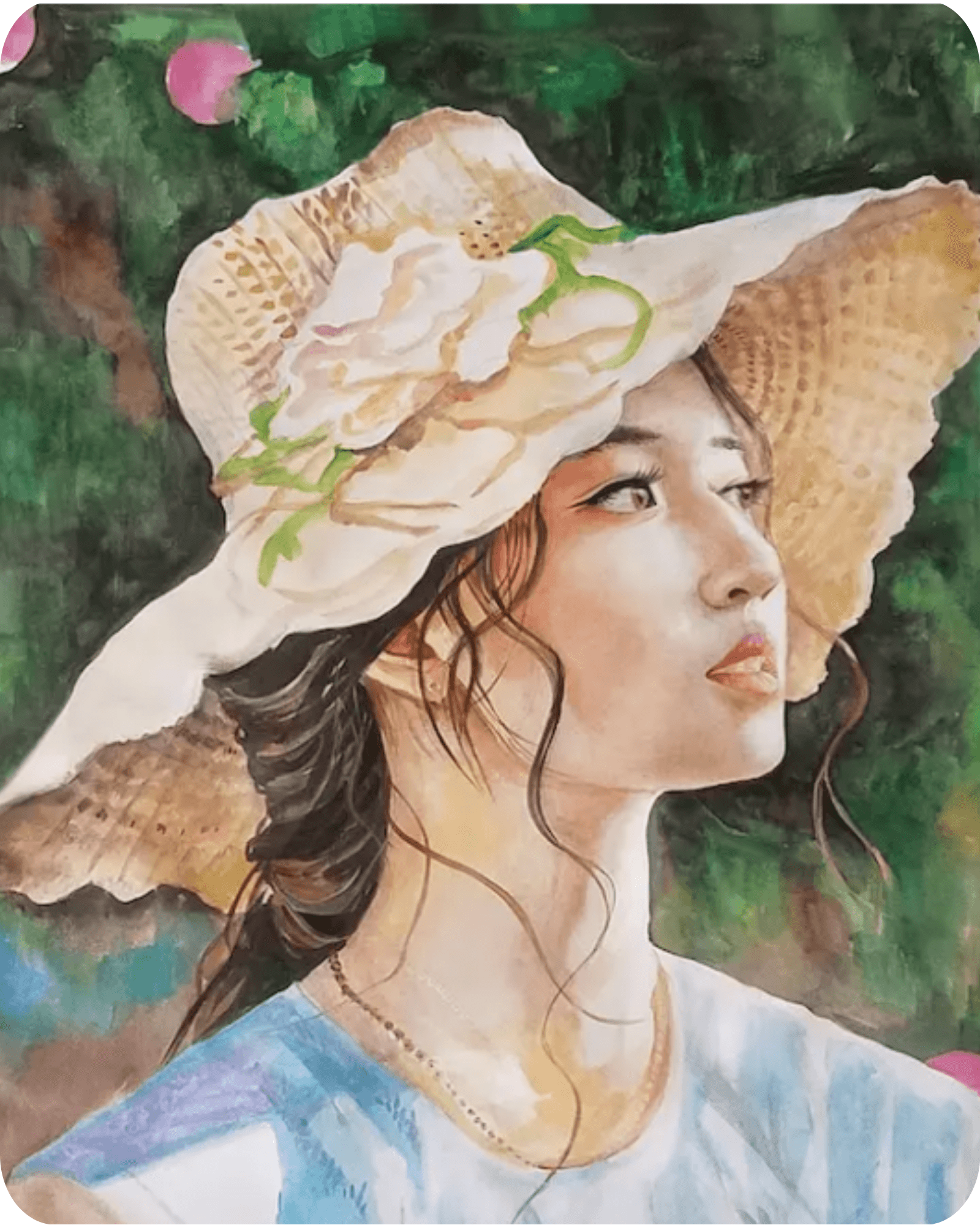 Custom Watercolor Painting of a Girl