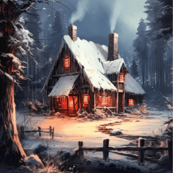 Snowy Cottage Scene