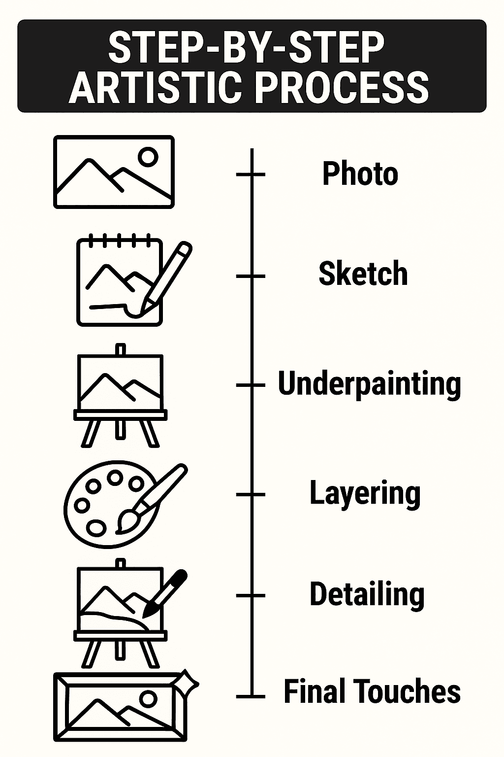 step-by-step artistic process