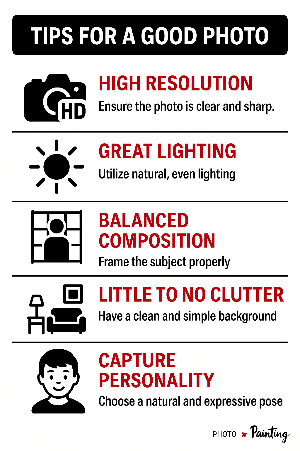 Tips for a good photo