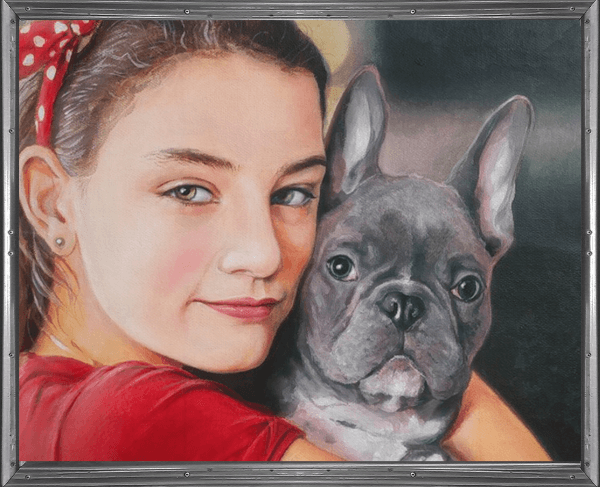 Final watercolor pet portrait from a photo